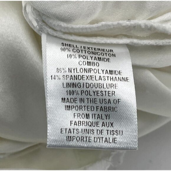 Milly Sleeveless White Lace Dress Black Tulle Trim Exposed Zipper Mini Dress 6 - Picture 8 of 10